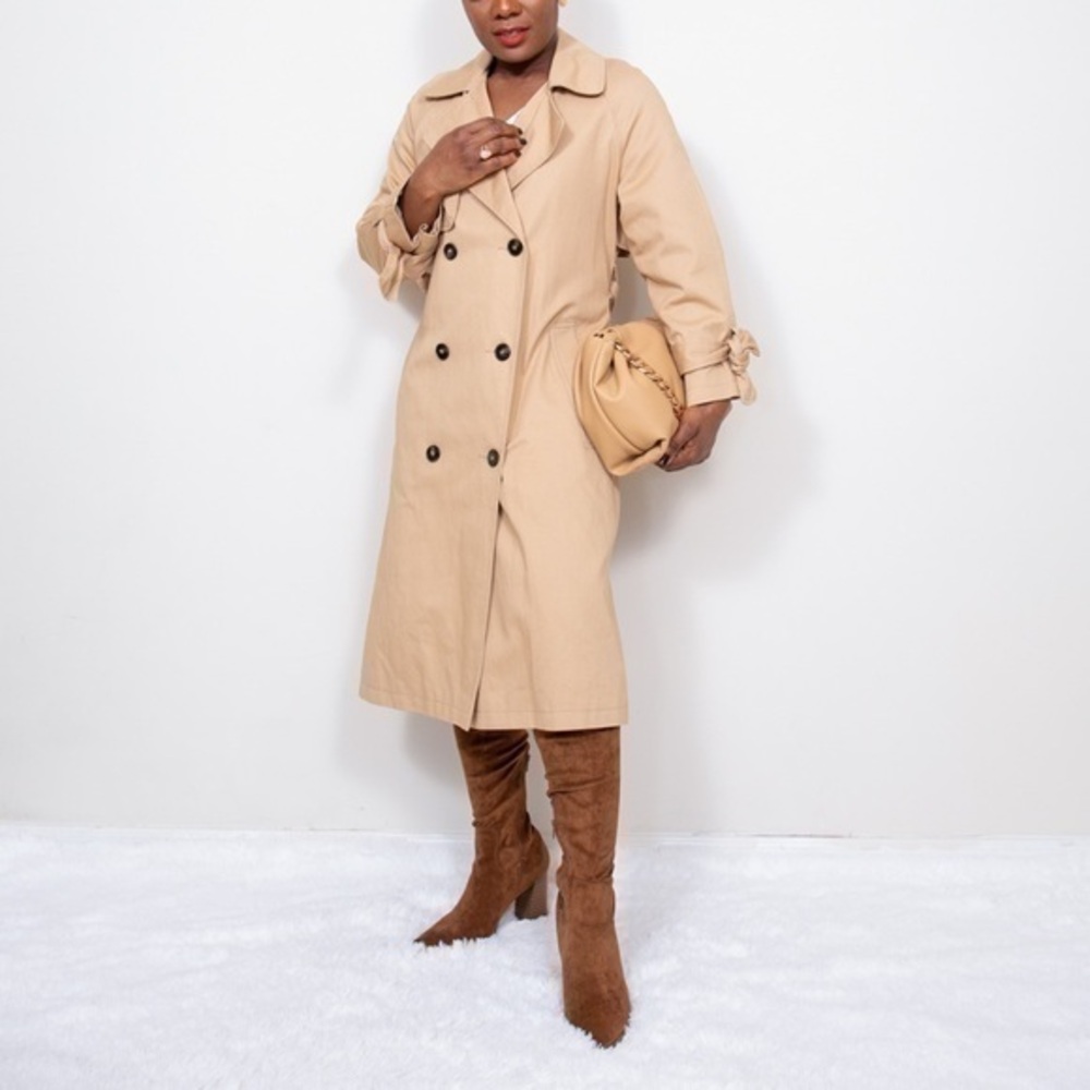 TopShop tan trench coat size US 2